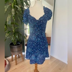 Blue Floral Dress With Tags - Size M